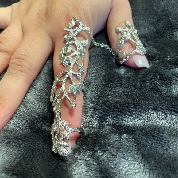 FASHION 2 PIECE RING SET IN SILVER TONE‎ - Picture 4 of 5